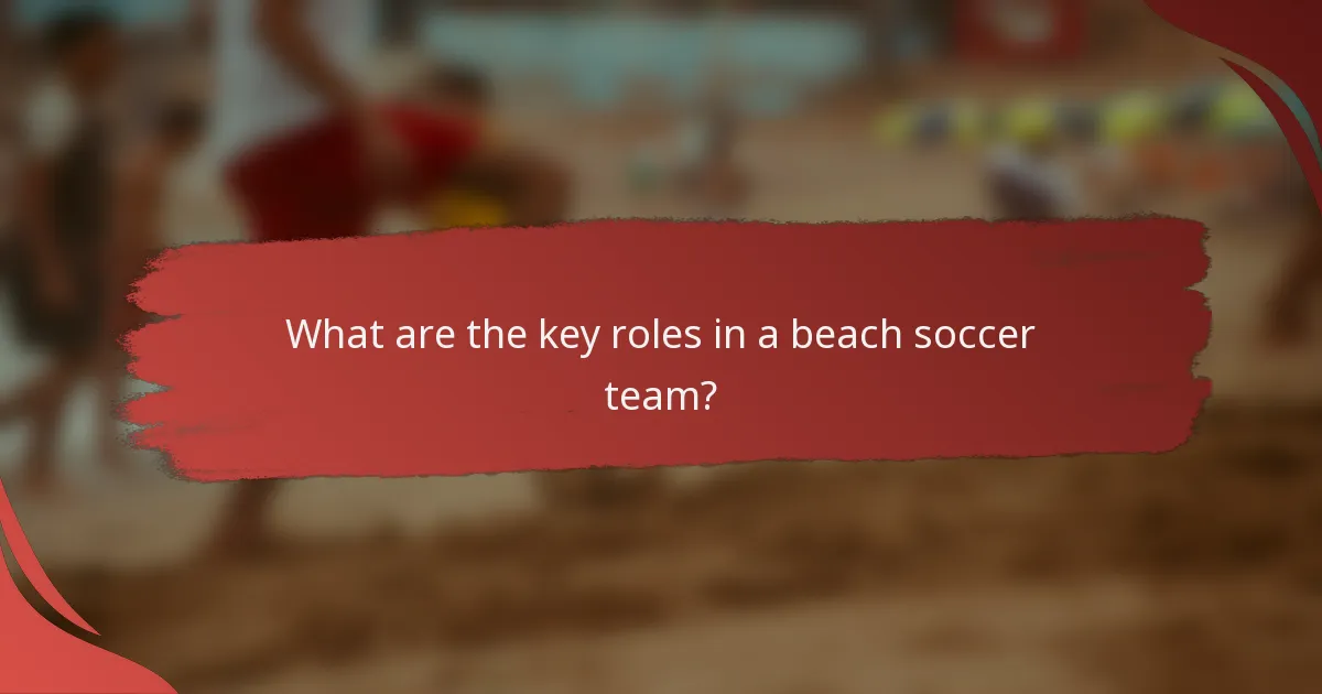 What are the key roles in a beach soccer team?